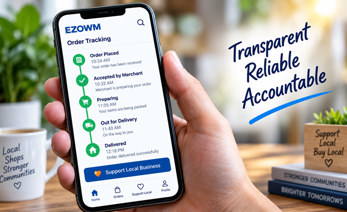 EZOWM transparent order and transaction process