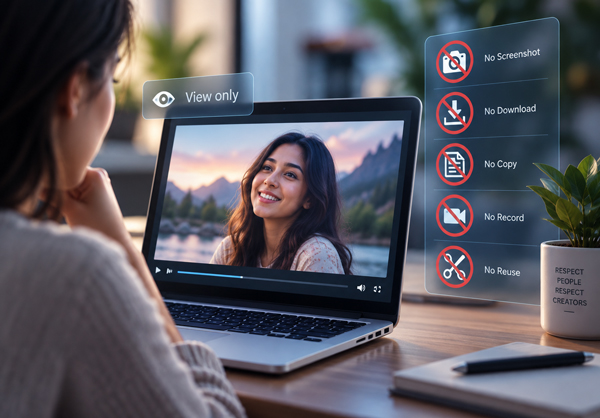 Viewing content without reproducing identity