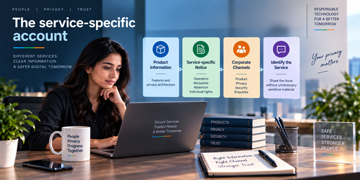 Service specific privacy account and responsible data practices