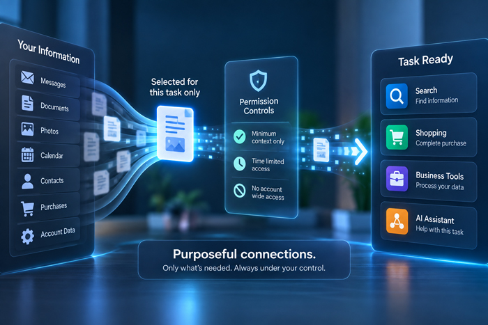 Controlled information handoff between digital services